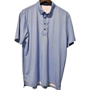 GREYSON ☆ Blue Check Short Sleeve Polo Shirt ☆ Performance Stretch